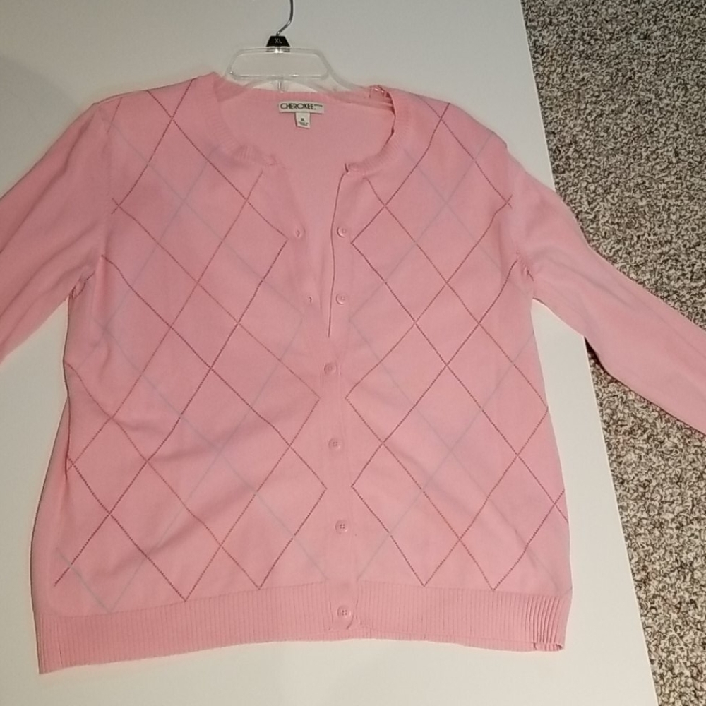 3/$20 Cherokee argyle button down sweater